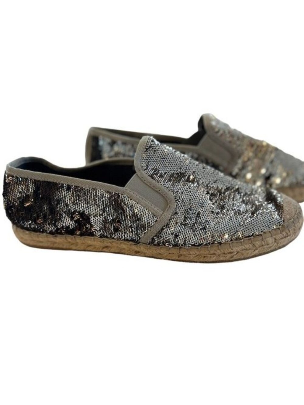 Vidoretta Silver Black Sequin Espadrilles EU Size 41 US Size 10 Glitter Glam